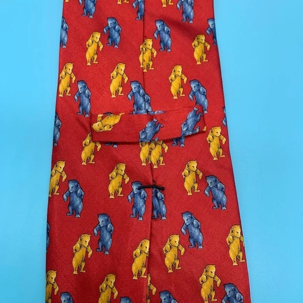 Faberge Bear Print Men's All Silk Classic Neck Tie‎ Handmade in USA